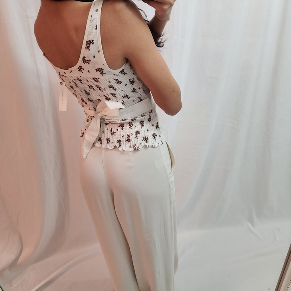 Anthropologie White Floral Blouse - Picture 4 of 8